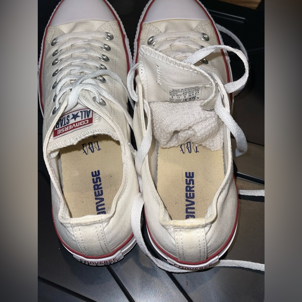 🌹🌸 Converse All‎ Stars tennis shoes white canvas unisex women sz 11, men’s… - Picture 9 of 12